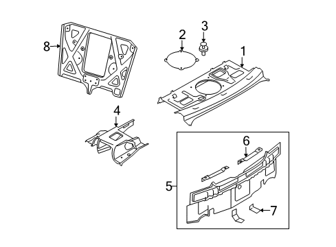 2012 Infiniti G37 Rear Body Insulator-Parcel Shelf Diagram for 79490-JK000