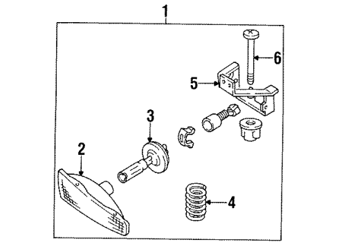 1995 Oldsmobile Silhouette Fog Lamps Bulb, Headlamp(High Beam) Diagram for 9442372