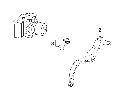 2012 Acura RL Anti-Lock Brakes Bracket, Modulator Diagram for 57115-SJA-J01