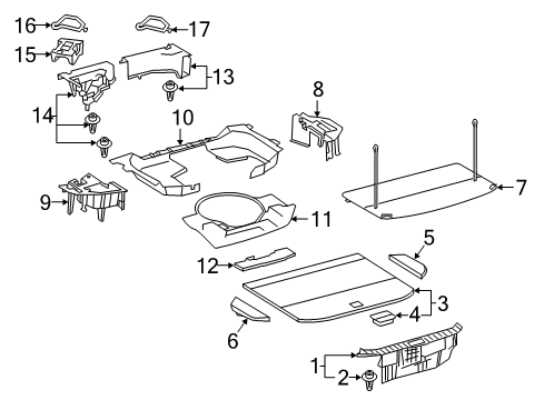 2020 Lexus NX300 Interior Trim - Rear Body Board Sub-Assy, Deck Diagram for 58408-78010-C0