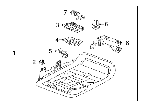 2022 Cadillac XT6 Overhead Console Alarm Switch Diagram for 23249046