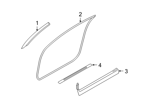 2014 Infiniti Q60 Interior Trim - Pillars, Rocker & Floor GARNISH Assembly-Front Pillar, RH Diagram for 76911-3LZ0A