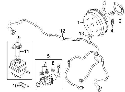 2013 BMW M5 Hydraulic System Power Brake Booster Diagram for 34337846663