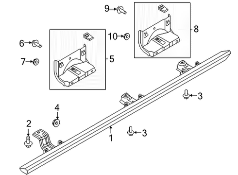 2021 Ford Bronco Running Board Upper Bracket Bolt Diagram for -W714986-S439