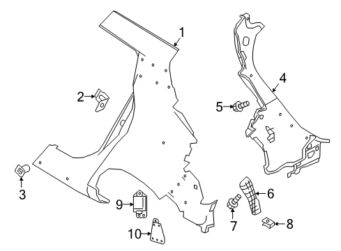 2021 Nissan LEAF Parking Aid Closing Plate-Rear Bumper, LH Diagram for 78819-5SK1A