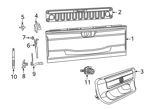 2022 Ram 1500 Parking Aid TAILGATE Diagram for 68578934AA