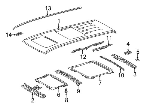 2017 Toyota Sienna Roof & Components, Exterior Trim Sunroof Reinforcement Diagram for 63106-08020