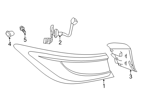 2019 Infiniti QX50 Tail Lamps Harness Assembly Diagram for 26551-5NA0A