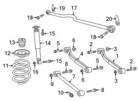 2020 Jeep Gladiator Rear Suspension Rear Coil Spring Right Diagram for 68341440AC