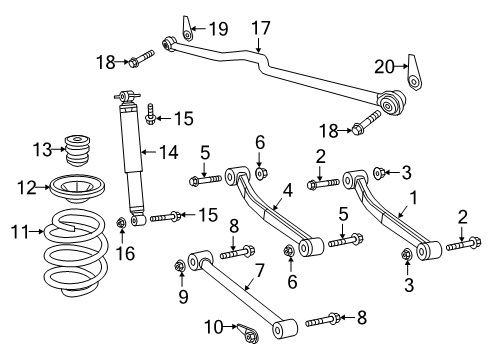 2021 Jeep Gladiator Rear Suspension TRACKBAR-Rear Diagram for 55079467AB