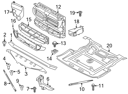 2015 BMW 535i GT Radiator Support Torx Screw Diagram for 07129903979