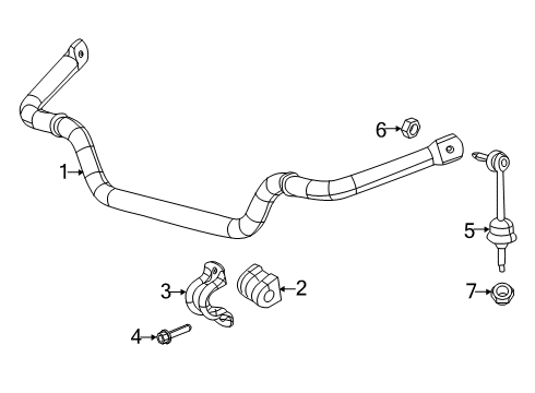 2019 Ram 1500 Stabilizer Bar & Components - Front Nut-Hex Diagram for 6513202AA