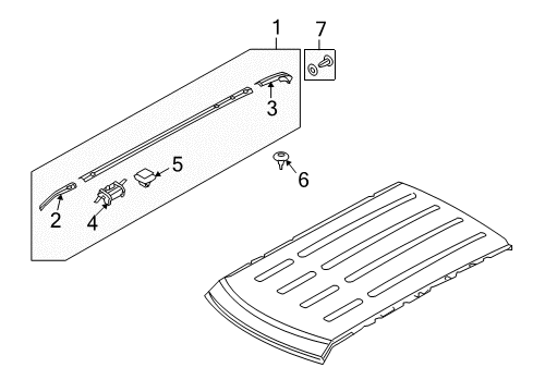 2010 Kia Soul Exterior Trim - Roof Rear End Piece-Roof Ml Diagram for 872442K000