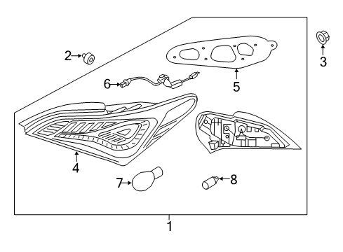 2015 Hyundai Genesis Coupe Bulbs Holder & Wiring Assembly Diagram for 92430-2M500