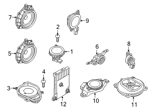 2016 Kia K900 Sound System Rear Tweeter Speaker Assembly, Right Diagram for 963163T000