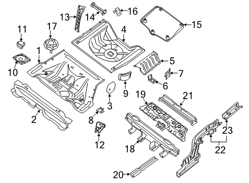 2017 Nissan Altima Rear Body - Floor & Rails Floor-Rear, Rear Side LH Diagram for G4533-3TAMA