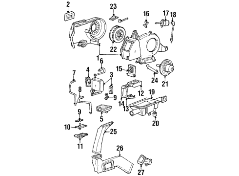 1995 Ford Windstar Air Conditioner Heater Core Diagram for F58Z18476B