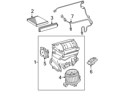 2012 Toyota RAV4 Blower Motor & Fan Blower Assembly Diagram for 87130-0R010