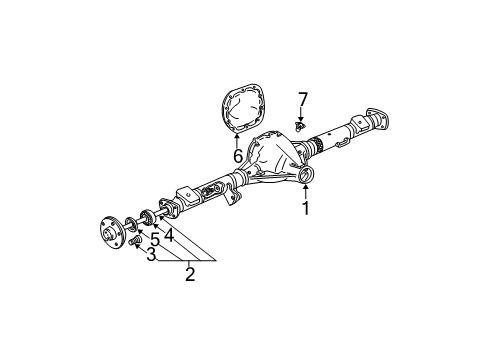 2004 Ford Explorer Sport Trac Axle Housing - Rear Wheel Stud Diagram for 3W1Z-1107-AA