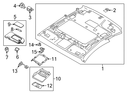 2019 Infiniti Q60 Sunroof Map Lamp Assy Diagram for 26430-5CR1B