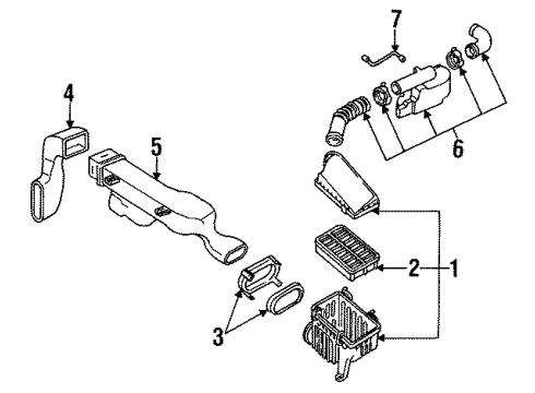 1994 Saturn SL Air Inlet Hose, Pcv Valve Diagram for 21007268