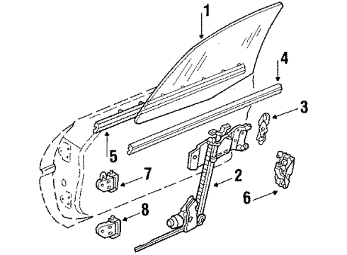 1995 Chevrolet Corvette Door & Components Hinge Asm-Front Side Door Upper Diagram for 14043176