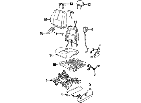 2002 Ford Windstar Front Seat Components Switch Assembly Diagram for XF2Z-14A701-AA