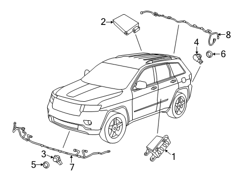 2018 Jeep Grand Cherokee Electrical Components Harness-Rear FASCIA Diagram for 68252363AA