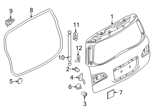 2022 Nissan Armada Lift Gate Weatherstrip-Back Door Opening Diagram for 90832-1LA0C