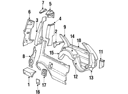 1988 Chevrolet Caprice Quarter Panel - Inner Components PANEL Diagram for 20104478