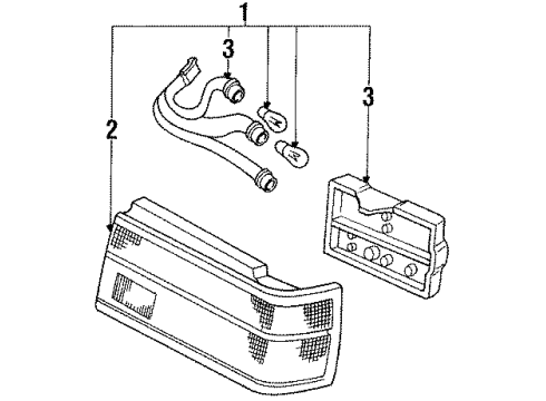 1987 Honda Civic Tail Lamps Housing, R. Diagram for 33501-SB4-672