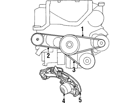 1996 Acura TL Water Pump, Belts & Pulleys Belt, Compressor Diagram for 38920-PY3-506
