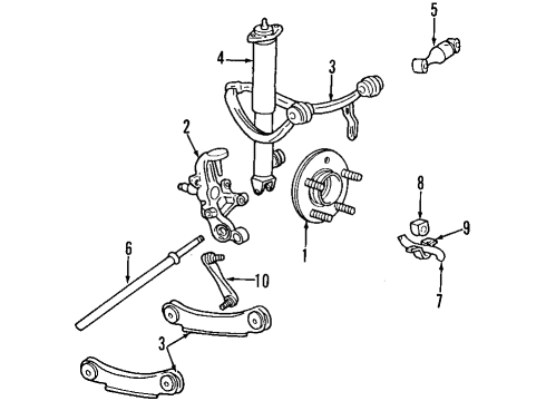 2000 Lincoln Continental Cruise Control System Stabilizer Bar Bracket Diagram for F5OY-5486-B