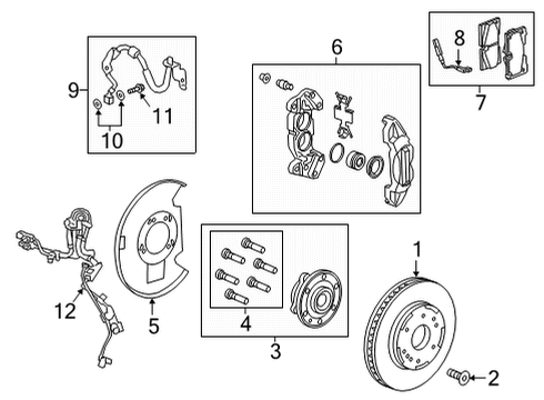 2021 GMC Yukon XL Front Brakes Caliper Diagram for 84793057