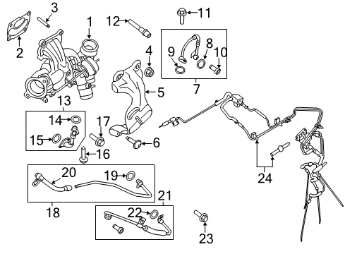 2017 Lincoln MKC Turbocharger Turbocharger Diagram for EJ7Z-6K682-B