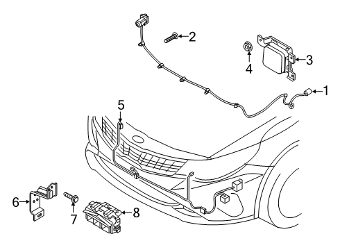 2019 Kia Optima Electrical Components - Front Bumper Unit Assembly-Fr View Ca Diagram for 99250D5000