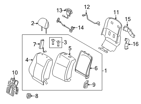 2015 Lexus LS600h Passenger Seat Components Switch Assy, Power Seat Diagram for 84920-50310-B0