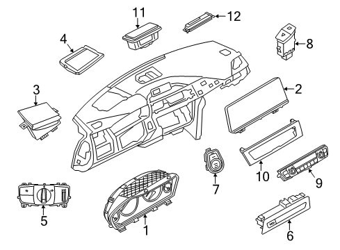 2016 BMW 328d xDrive Cluster & Switches, Instrument Panel Instrument Cluster Diagram for 62106804978