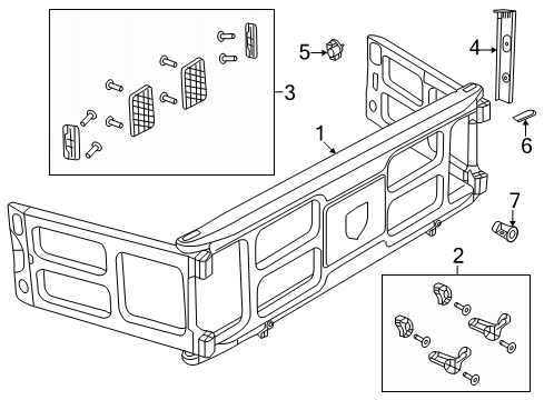 2021 Ram 2500 Exterior Trim - Pick Up Box Grip Kit-Truck Bed DIVIDER Diagram for 68061347AA