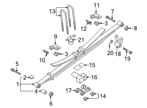 2020 Ford F-250 Super Duty Rear Suspension Shackle Diagram for HC3Z-5776-A