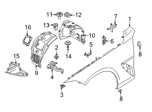 2022 BMW M8 Fender & Components COVER, WHEELHOUSING, REAR, F Diagram for 51718060090