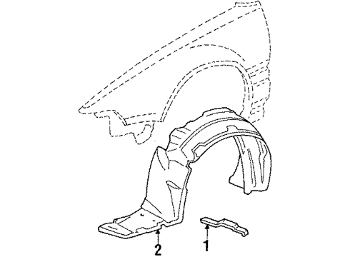 1992 Acura Integra Fender - Inner Components Fender, Left Front (Inner) Diagram for 74151-SK7-000