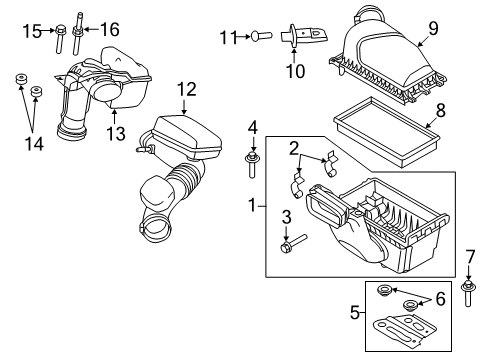 2012 Ford Explorer Powertrain Control Inner Hose Diagram for BB5Z-9B659-E
