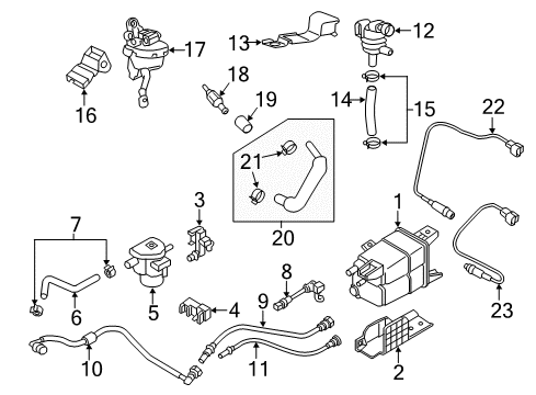 2018 Kia Rio Emission Components CANISTER Assembly Diagram for 31420-H9600