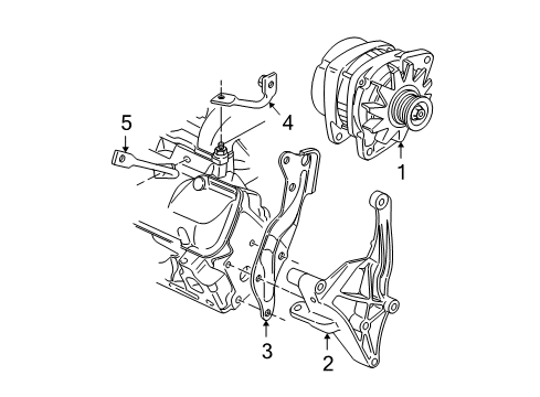 1998 Chevrolet Venture Alternator GENERATOR Assembly (Remanufacture) Diagram for 19244775