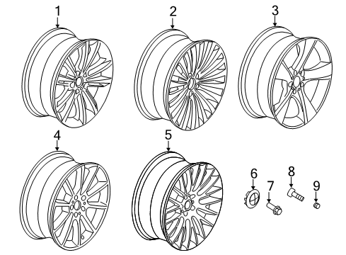 2013 BMW ActiveHybrid 5 Wheels, Covers & Trim Light Alloy Rim Diagram for 36116792594