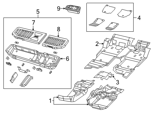 2021 Jeep Gladiator Interior Trim - Cab Mat-Floor Console Diagram for 68353366AA