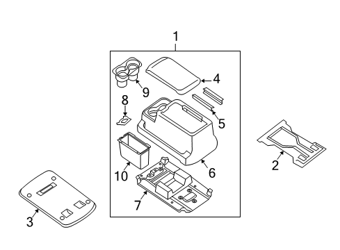 2004 Nissan Pathfinder Armada Center Console Console Box-Center Diagram for 96950-7S005