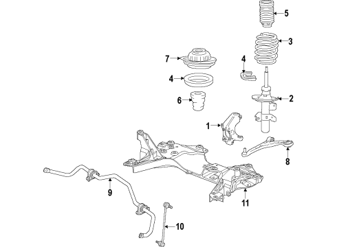2015 Dodge Dart Front Suspension Components, Lower Control Arm, Stabilizer Bar *STRUT-FRONTSUSPENSION Diagram for 5168111AH