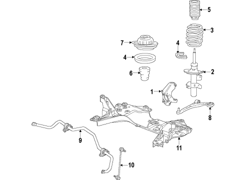 2015 Dodge Dart Front Suspension Components, Lower Control Arm, Stabilizer Bar *STRUT-FRONTSUSPENSION Diagram for 5168116AF